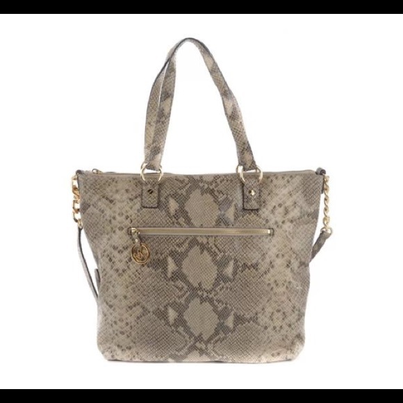 Michael Kors Python Shoulder Bag Tote - Picture 2 of 8